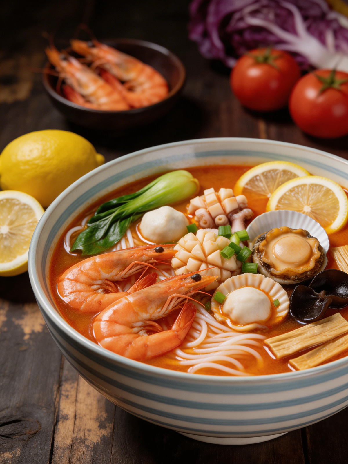 專(zhuān)業(yè)商業(yè)海鮮酸湯米線(xiàn)攝影